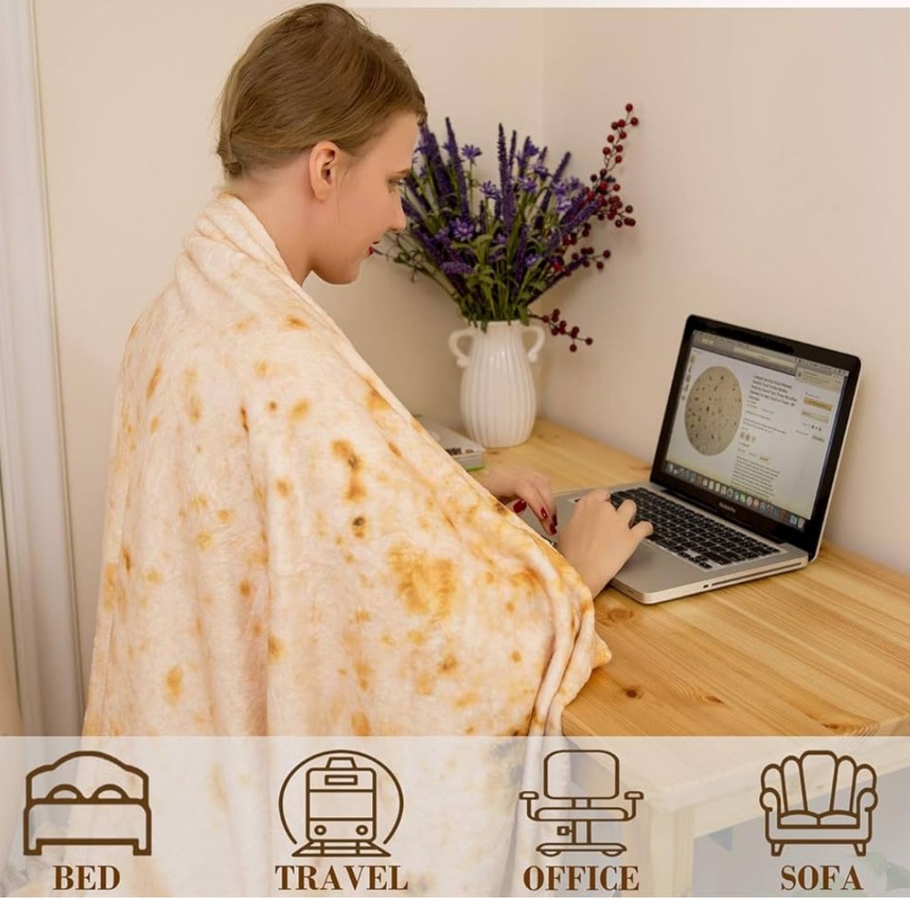 Burrito Blanket Flannel with Drawstring Bag